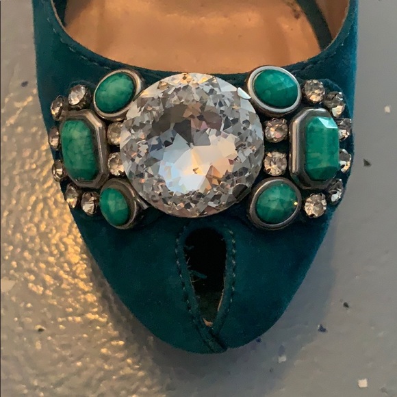 Turquoise Zara heels with jewels - Picture 4 of 6